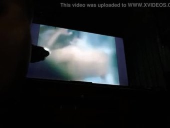 Guy watching spy video and jerk