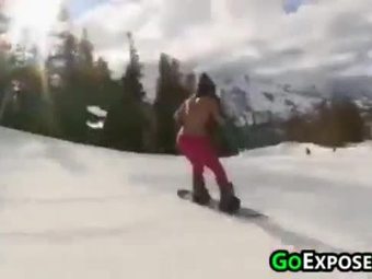 Hot Naked Snowboarders