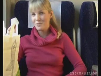 Czech streets Blonde girl in train