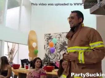 Surprise Blowjob Party is Just What She Wanted