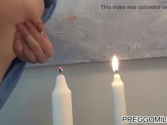 Blowing candle with my squirting tits bizarre funny lactation