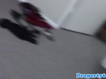 Pov stockings realtor face sprayed