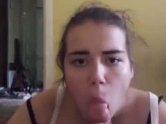 Her roommate caught her sucking his dick