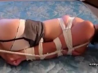 Hogtied Alexia struggling helplessly