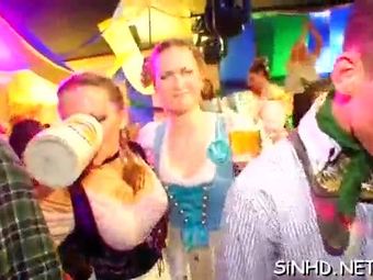 Pretty darlings are sharing moist cunts during group partying
